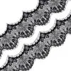 Smiry 3 Yards Eyelash Black Soft Floral French Lace Fabric Decoration Crafts Sewing Lace Trim Fabric for Dress Making Decoration