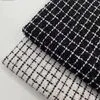 100% Other Fabric Coarse Woven Tweed Skirt Suit Black White Plaid Gold Thread Jacket Bag for Home Textiles