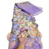 Three-Dimensional Jacquard Flower Organza Fabric Stretch 3D Applique Embroidery New Color Matching Mesh Embroidery Dress Wedding
