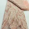Good Quality Heavy Beaded Lace Fabric Handmade Fashion French Lace Fabric Sequins Beaded for Women Party Dress