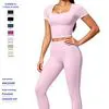 Women's High Waist Yoga Set with Breathable Top and Leggings