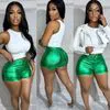 Customized High-Waist Satin Sport Shorts Women Ladies' Crystal Tight Skorts Hot Pants Style Knitted Fabric