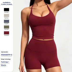 Stylish 2 Piece Halter Yoga Set for Women with High Waist Shorts
---procurement customization--(https://www.xinlangtextile.com/)