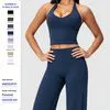 Stylish Women's Halter Neck Crop Top and Wide Leg Pants Set