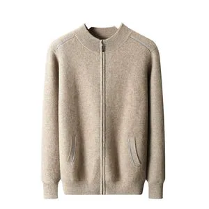 Custom 100% Cashmere Men's Zipper Knit Sweater Autumn Casual Collar Thick Wool Cardigan Men's Sweater
---procurement customization--(https://www.xinlangtextile.com/)