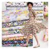 Rts Colorful 40s Printed Flowers Cotton Fabric Textile Raw Material Print Plain Liberty Print Colorful Cotton Fabric