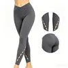 High Waisted Yoga Tights with Crossover Waist and Breathable Design
