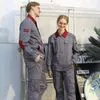 Unisex Durable Workwear Jacket Navy Red-Collar Anti-Static Breathable Water Resistant Practical Outfit