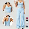 Stylish Women's Racerback Tank Top and Wide Leg Pants Set