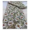 2024 White Lace Fabric Embroidered Designs Stretchable Mesh Fabric Nonwoven Technique for Girls' Wedding Dresses Other Occasions