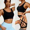 Stylish Breathable U-Neck Yoga Bra with Adjustable Crisscross Design