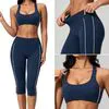 Stylish Contrast Red Stripe Yoga Set for Women