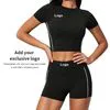 Women's 4-Way Stretch Crop Top and High Waist Shorts Set