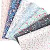 7PCS/Set Floral Printing Faux Synthetic Leather Fabric Sheets Printed Vinyl Leather Bundles for Bows Bags