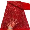 Luxurious Beaded Sequin Lace Fabric for Elegant Wedding Dresses