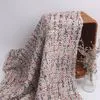 Luxurious Pink and Gold Tweed Fabric for Elegant Coats