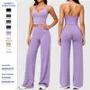 Women's High Waist Yoga Set with Square Neck Top