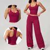Comfortable Women's Fitness Outfit: Halter Top and High Waist Pants