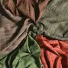 Distressed Crinkle Cotton Linen Fabric Artistic Textured Striped and Pleated Material for Vintage Fashion Design