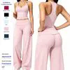 Stylish Women's Halter Crop Tank and Wide Leg Pants Set