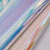 0.8mm Rainbow PU Laser Holographic Faux Synthetic Leather Material for Ladies Handbags Shoes Bow Wallet