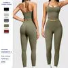 Women's Stylish Strapless Crop Top and High Waist Yoga Leggings Set