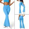 Women's Flared Yoga Pants with V-Shaped Waist and Stretch