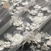 Luxury Handmade Bridal Lace Fabric with Beaded Embroidery