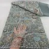 Luxury African Sequin Embroidery Wedding Dress Fabric Mesh