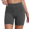 High Waisted Yoga Biker Shorts with Pockets for Comfort