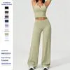 High Waist Wide Leg Yoga Pants and Top Set for Women