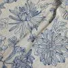 Width 140 Cm Contrast Color Flower Embroidery Fabric Polyester Cotton Linen Fabric for Cheongsam Dress Bag