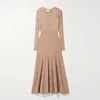 Custom V-Neck Long Sleeve Knitwear Dress for Women