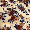 Retro Style Women's Heavyweight Abrasion-Resistant Knitted Flocked Floral Pattern Flannel Fabric for Dresses