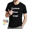 Wholesale Blank Plain T Shirt Custom Silk Screen Print Digital Logo Brand Polyester Cotton Tshirt Plus Size Men T-Shirt for Men