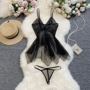 Sexy Lingerie Women's Mesh Deep V Pajamas Lace Nightdress
                ---procurement customization--(https://www.xinlangtextile.com/)