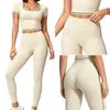 Women's Breathable Yoga Outfit Set with Square Neck Top