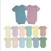Custom Logo Baby Bamboo Fiber Creepers Envelope Flaps Bodysuit Infant Summer Short Sleeve Skinny Soft Baby Rompers