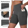 High Waisted Yoga Shorts with Pockets for Comfort