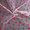 Wholesale Custom Breathable Small Heart Flocked Nylon Mesh Tulle Fabric for Womens Dress Tulle Kids Clothing and Lingerie Style