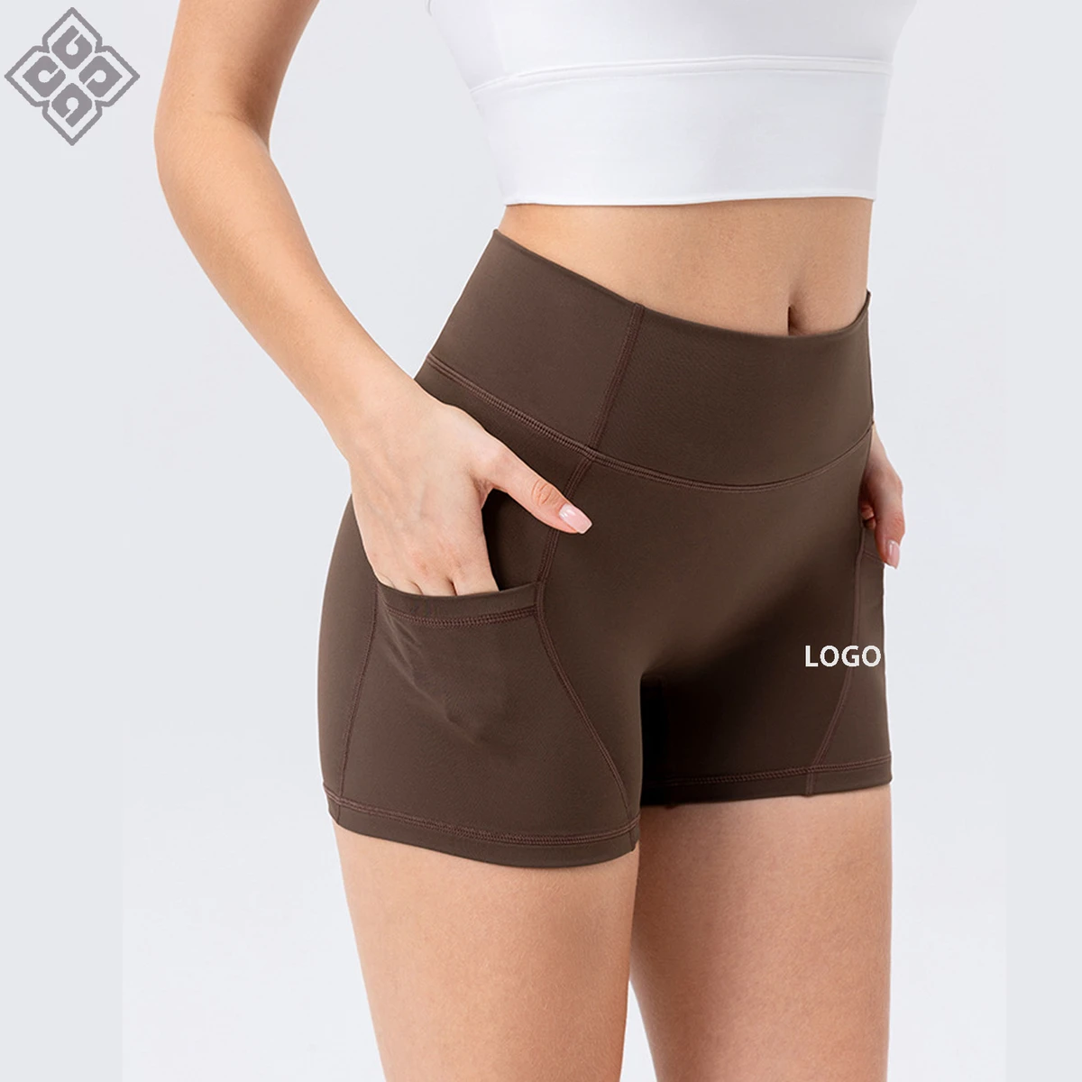 Women's High Waist Yoga Shorts Butt Lifting Workout Running Leggings Naked Feeling Fitness Sports Shorts with Pockets