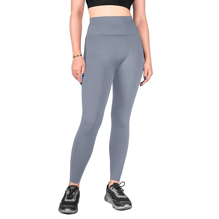 Cross Waistband Yoga Leggings Women High Waist Tummy Control Stretchy Breathable Seamless Flattering