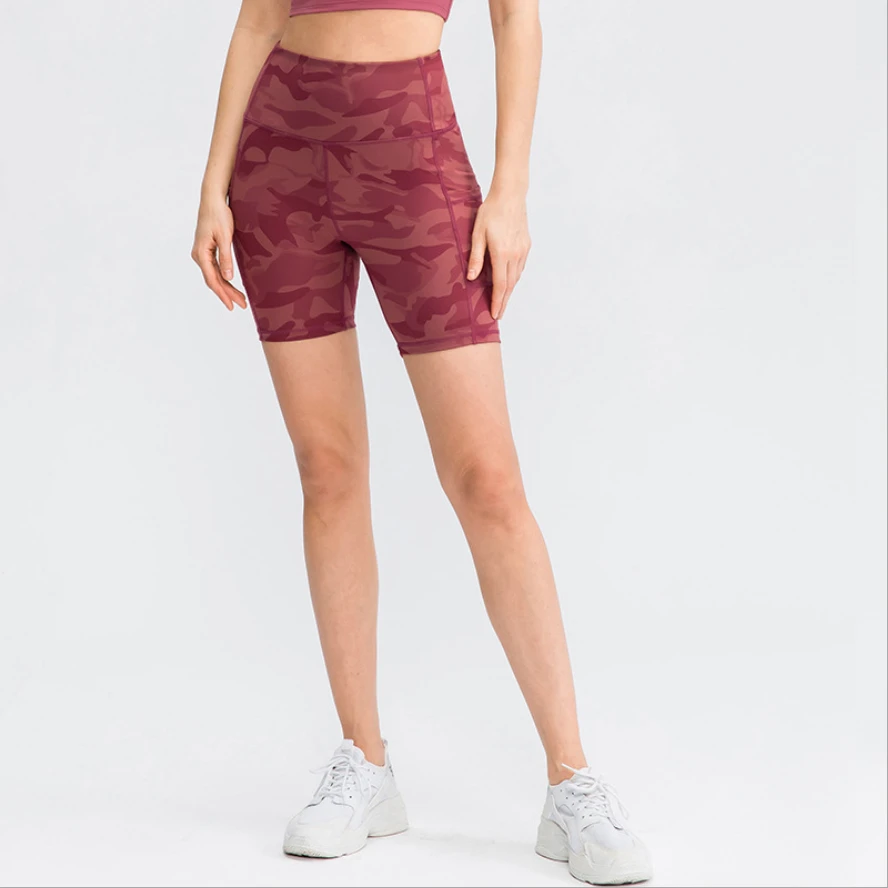 New Arrival Women's High Waist Yoga Short Side Pocket Workout Tummy Control Bike Shorts Running Exercise Spandex Leggings