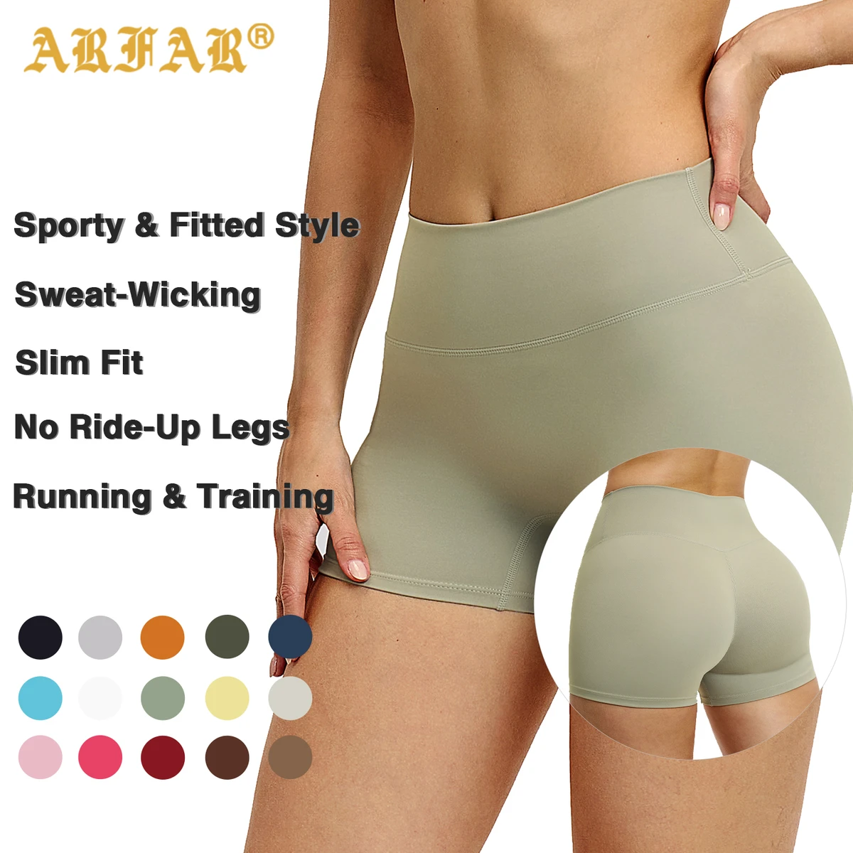 Quick Dry Breathable Yoga Shorts for Women High Waist Tummy Control Non See Through Nylon Spandex Workout Gym Shorts