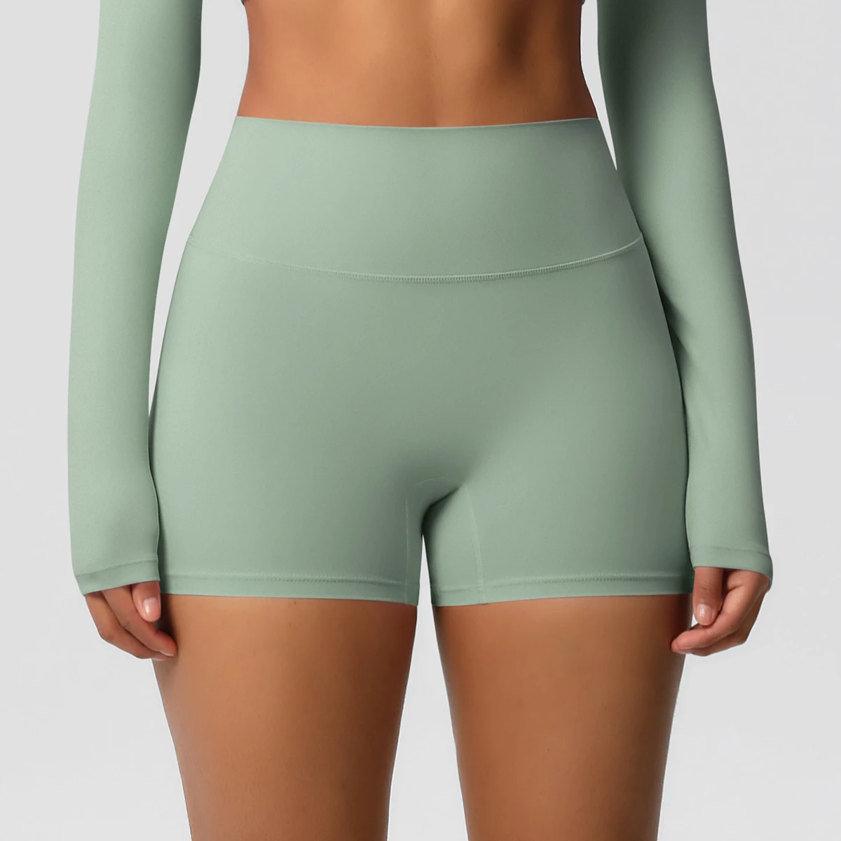 Nylon Outdoor Cloud Feel Tight Slim Fit Hip Lifting Peach High Waist High Elasticity Sport Gym Double Side Brushed Yoga Shorts