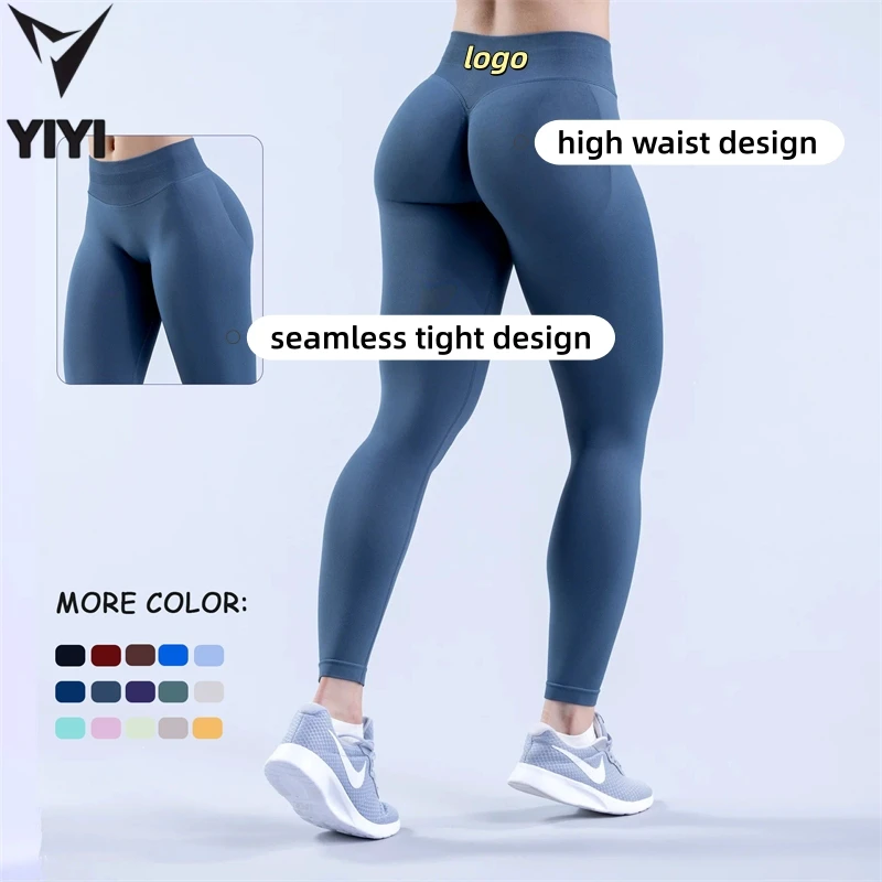 INS Popular Gym High Waist Yoga Workout Seamless Yoga Leggings Custom Women Butt Lift Push Up Pilates Sport Fitness Leggings