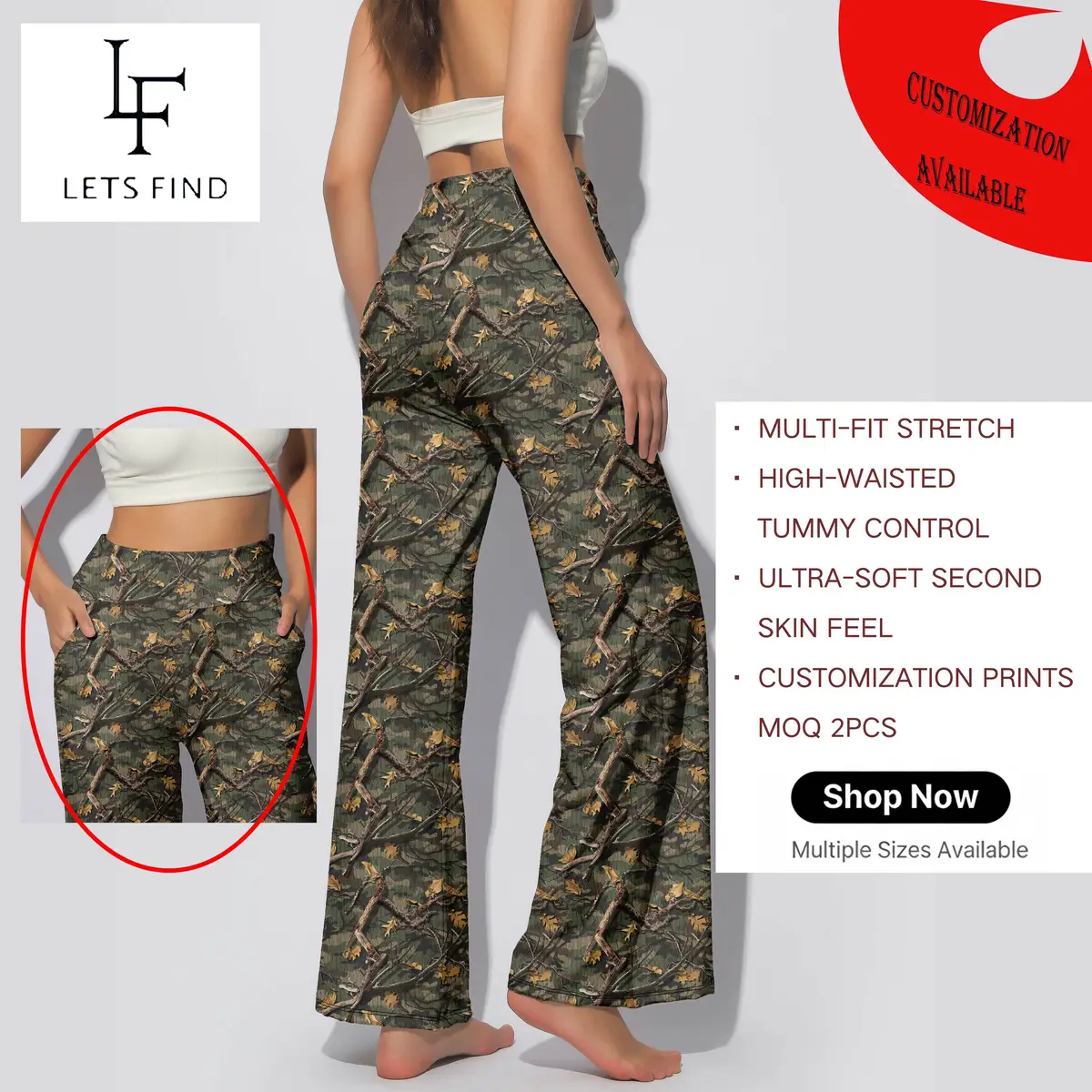 Women's High Waisted Wide Leggings Pants, Soft Elastic Casual Palazzo Trousers For Custom Streetwear, Customized Women's Pants