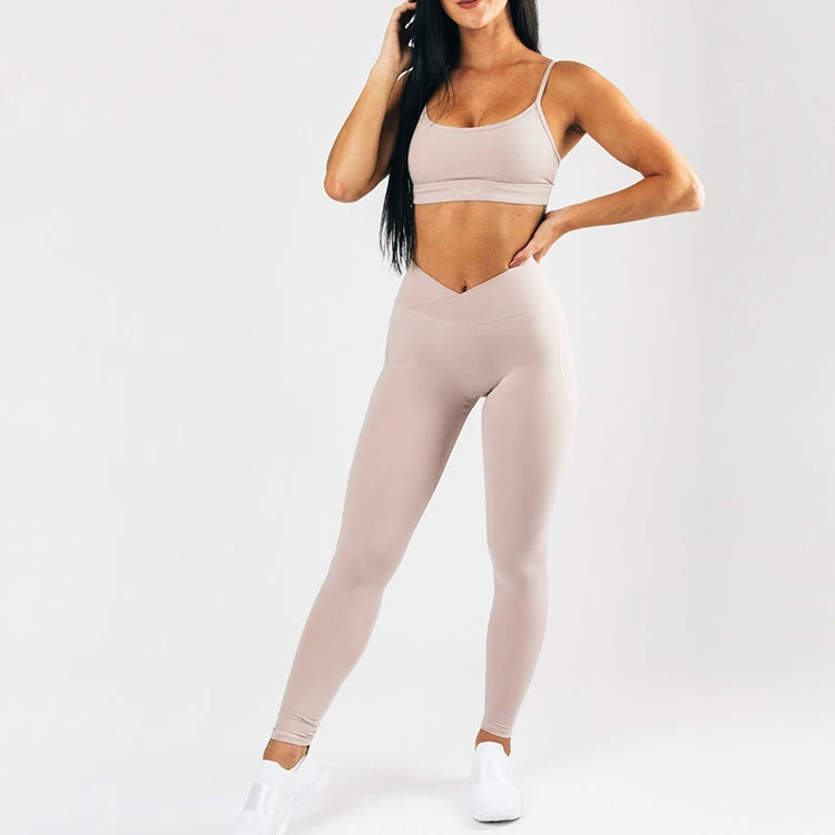 Custom Logo Fast Shipping Wear Secret Strap White Sports Bra Set
