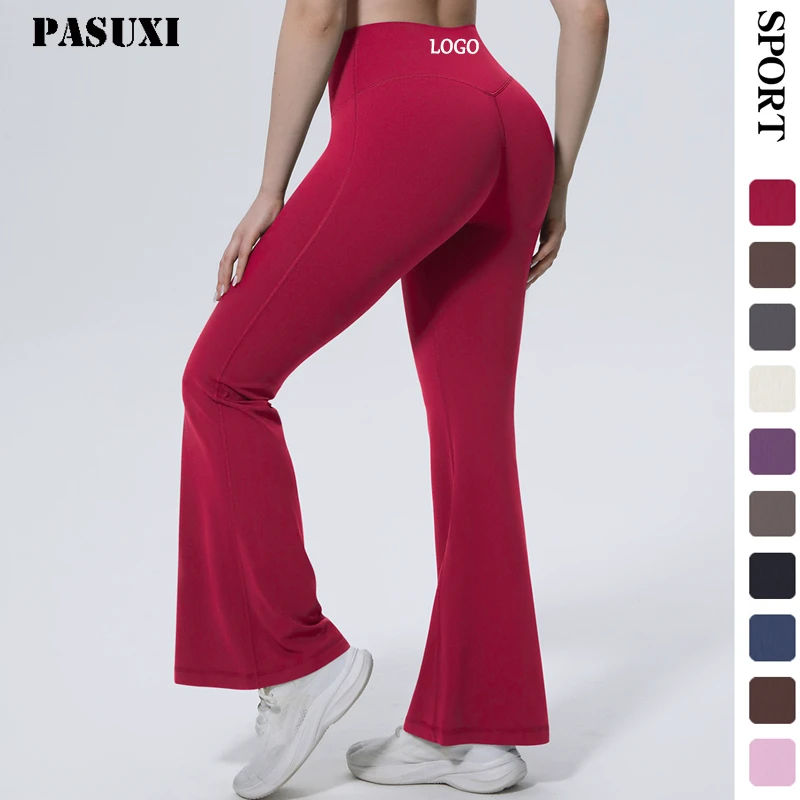 PASUXI High Waist Flare Yoga Pants Women Tummy Control Bootcut Leggings Butt Lifting Fitness Gym Sports Trousers