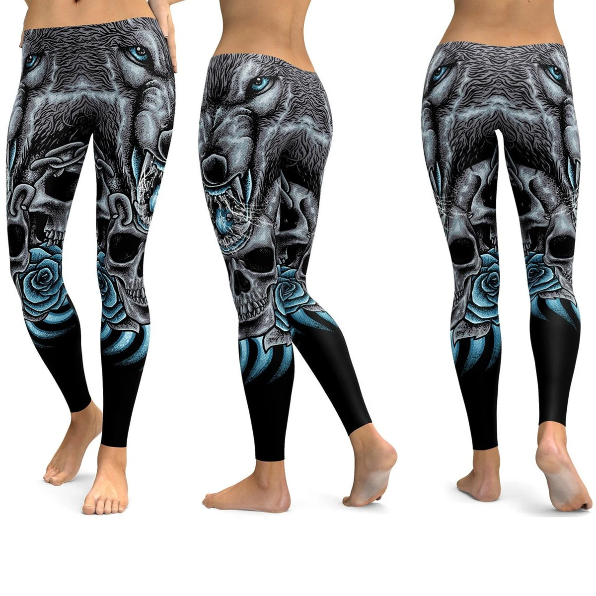 Women's High-Waisted Yoga Leggings Breathable Stretch Cropped Pants with Stylish Digital Printing Pattern Hip Lift Running Pants